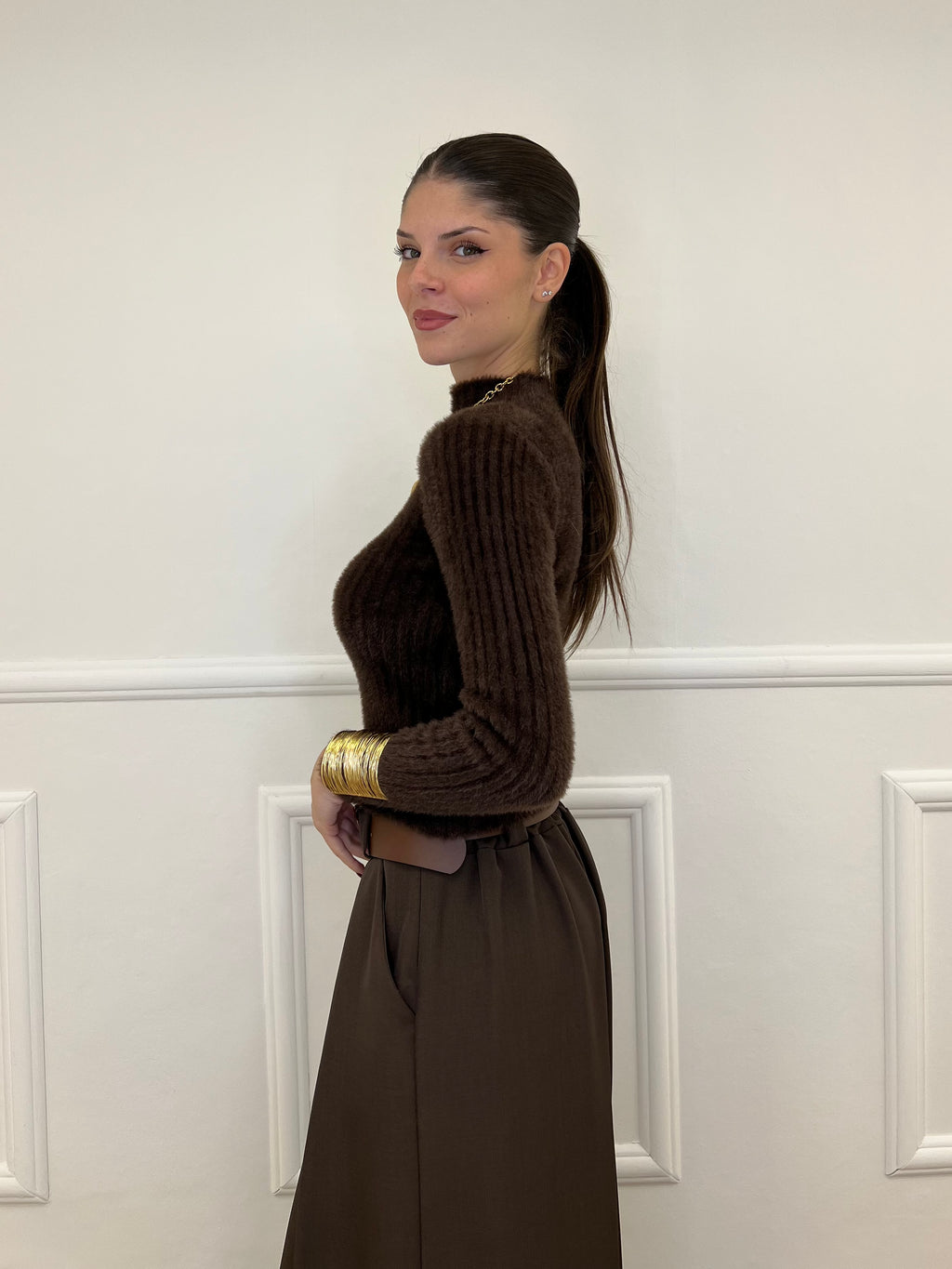 Maglia Fluffy Lupetto 8881 Moro