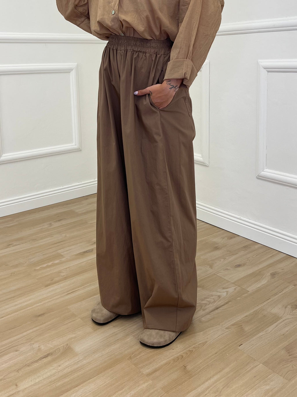 Pantalone a Palazzo Cotone 826121 Coccio