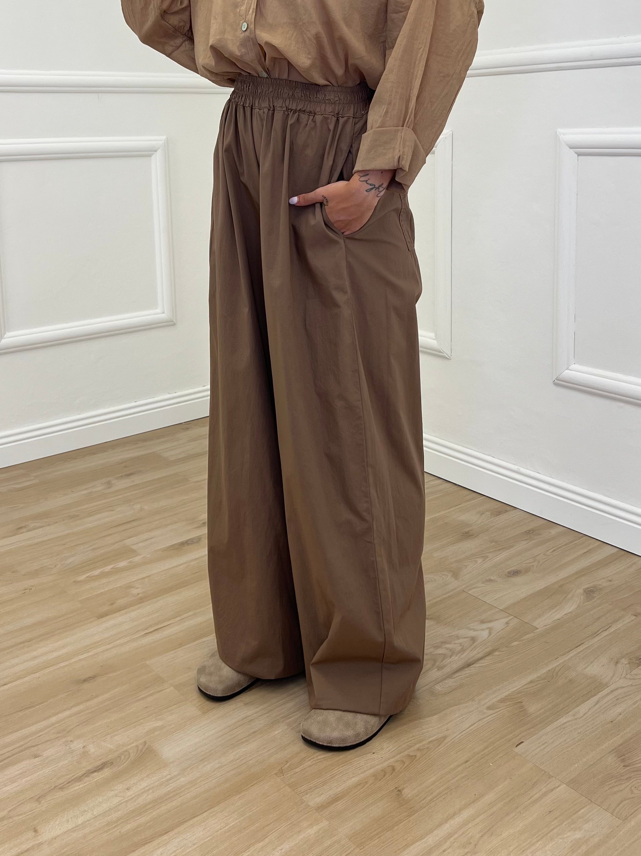 Pantalone a Palazzo Cotone 826121 Coccio