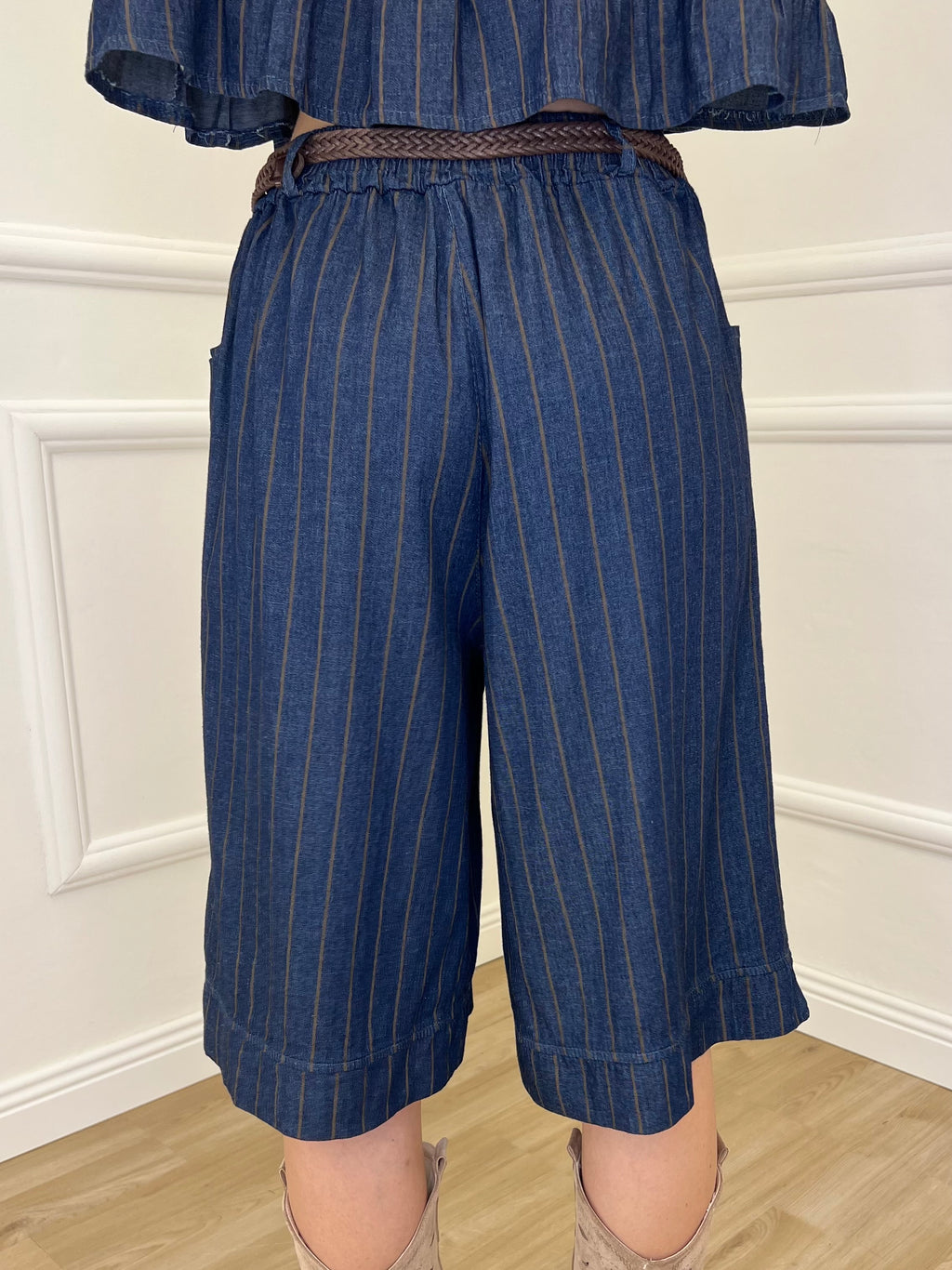 Bermuda Chambray Gessato P3123 Blu