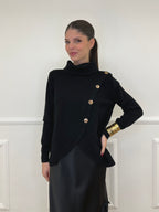 Maglia Sormontata Bottoni 9632 Nero