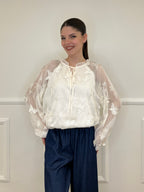 Blusa Ricami Farfalle 0281 Panna