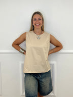 Blusa Popeline Bottoncini 2692 Ecru