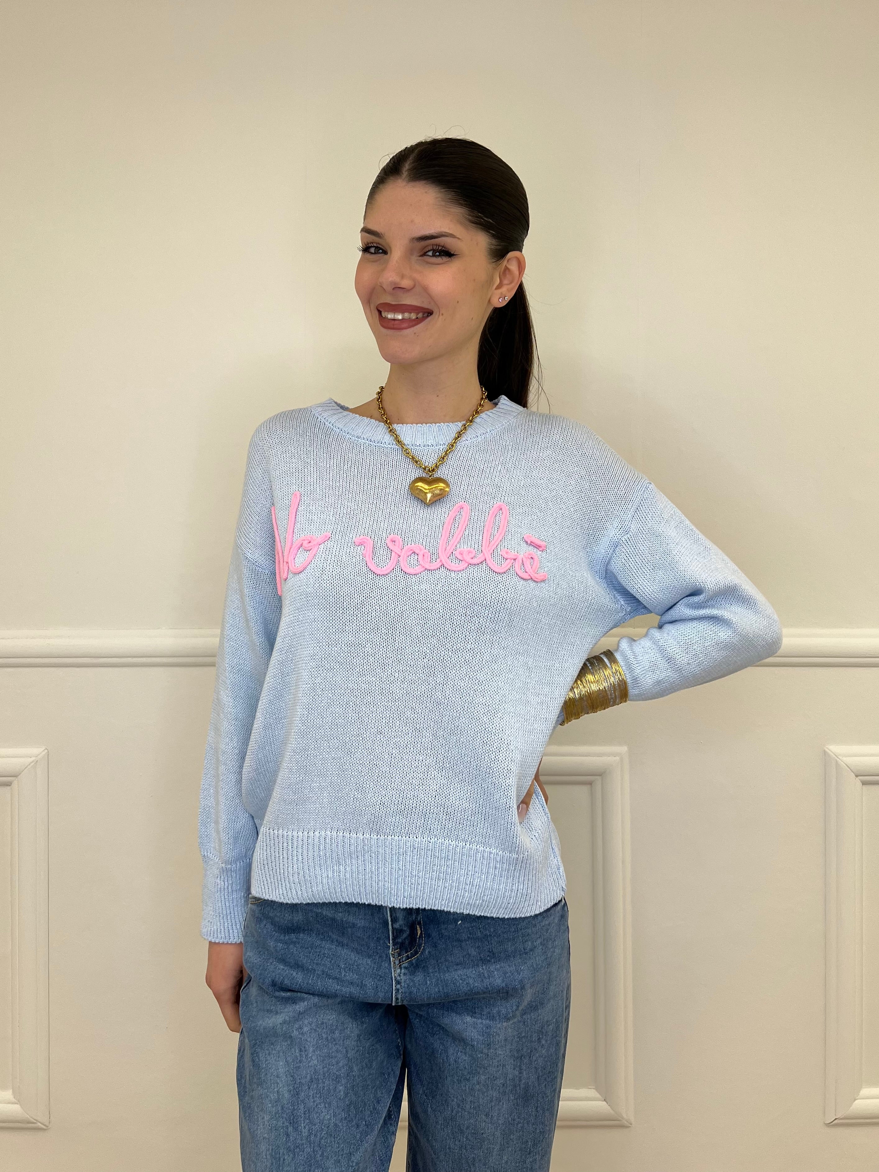 Maglia No Vabbè A0242 Azzurro