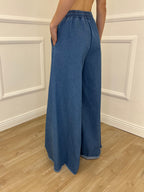 Pantalone a Palazzo Chambray Coulisse 7173