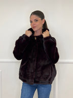 Pelliccia Gioiello Cappuccio C039 Bordeaux - Bazar Abbigliamento