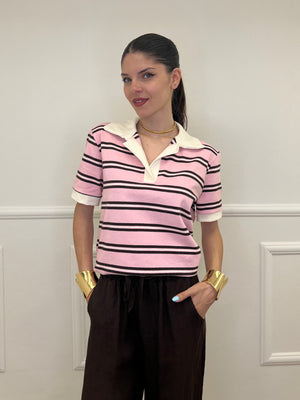 Polo a Righe BM95 Rosa