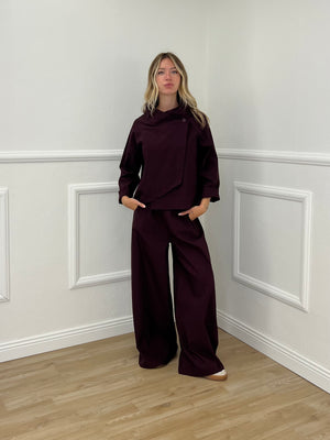 Pantalone Palazzo Punto Milano 3015 Burgundy