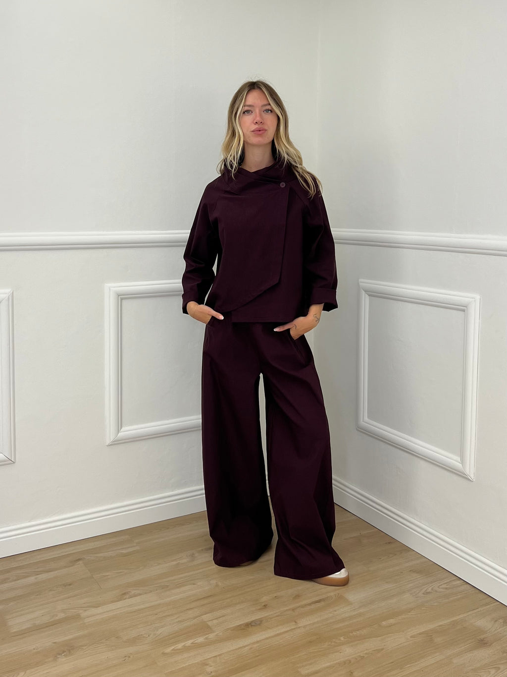 Giacca Diagonale Punto Milano 2661 Burgundy