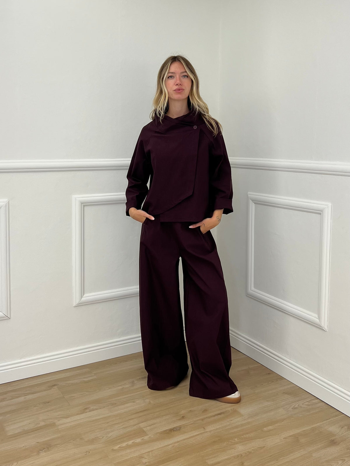 Pantalone Palazzo Punto Milano 3015 Burgundy
