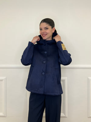 Giacca Scuba Effetto Scamosciato 852 Blu