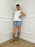 Maglia Spilla Schiena Cut Out 5358 Bianco