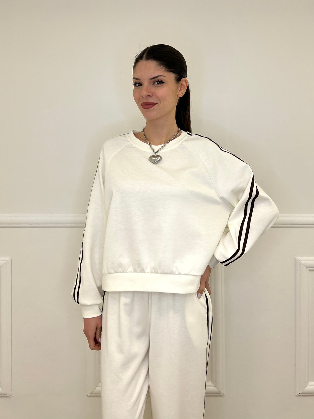 Tuta Bande Girocollo 88426 Panna