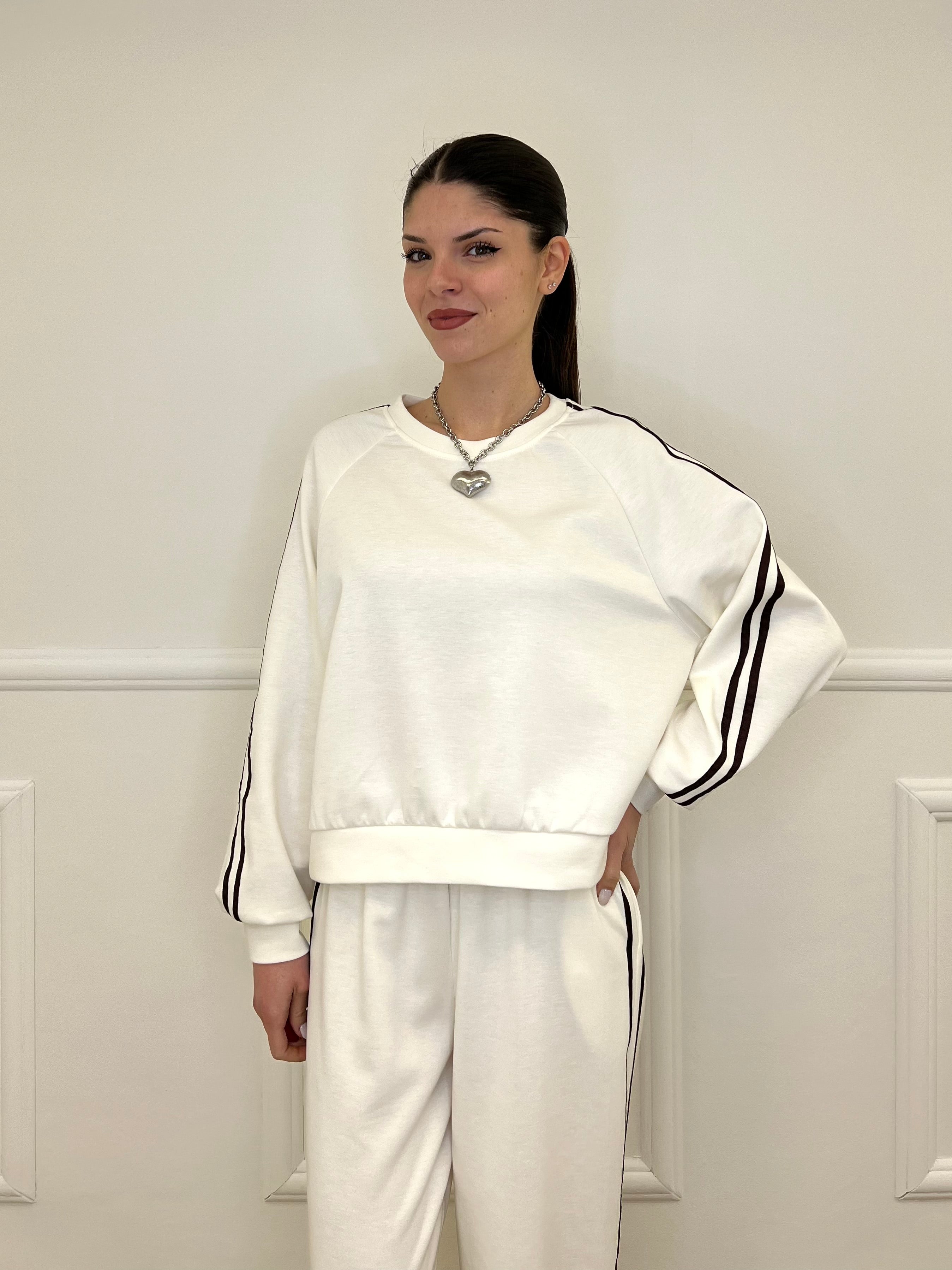 Tuta Bande Girocollo 88426 Panna