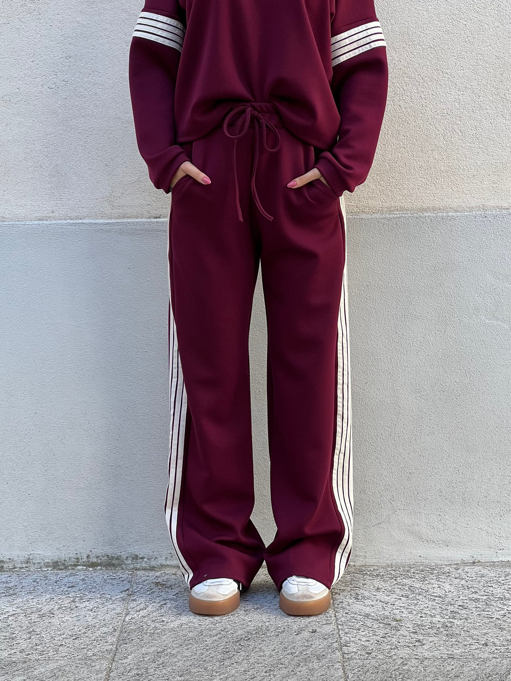 Tuta Viscosa Bande 23162 Burgundy