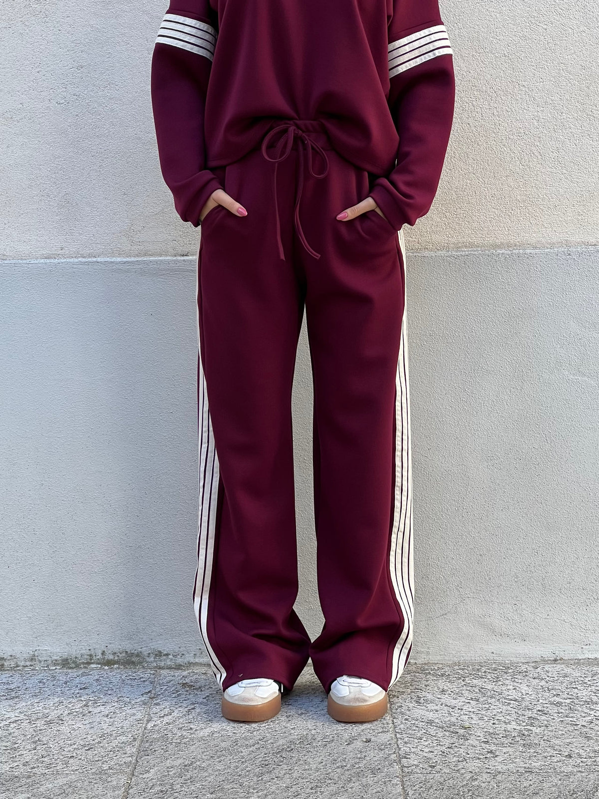 Tuta Viscosa Bande 23162 Burgundy
