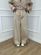 Pantalone Palazzo Bande 7809 Ecru