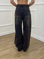 Jeans Barrel Floccato Stelle 9185 Blu