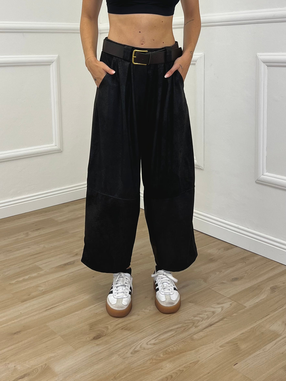 Pantalone Gaucho Baggy Used 4840 Nero