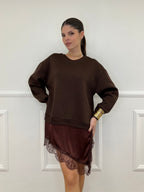 Felpa con Pizzo Lumina LD3849 Moro