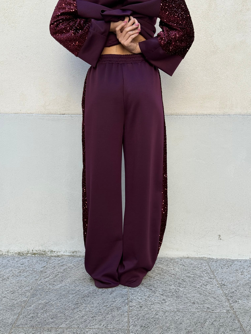 Tuta Inserti Paillettes L3110 Burgundy