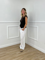 Pantalone Balloon 100% Lino 825699 Bianco