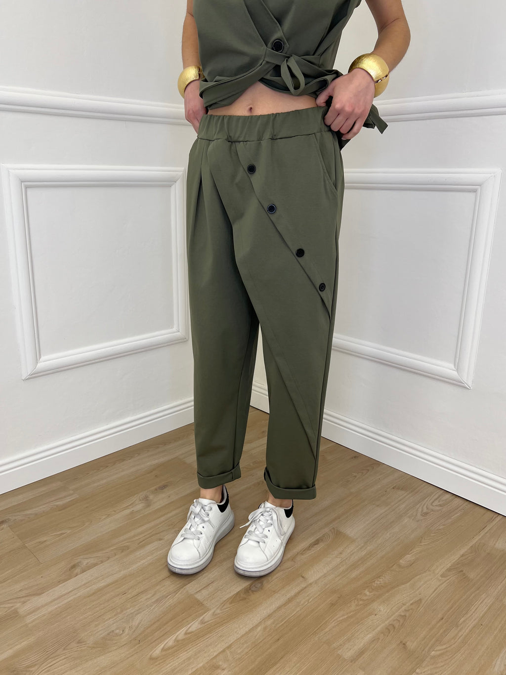 Pantalone Baggy Portafoglio 51256 Verde Militare