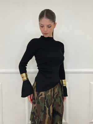 Draped Sweater 081168 Black