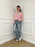 Jeans Con Ricami e Paillettes MC5329