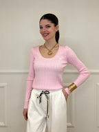 Maglia Trecce Cuore 1697 Rosa