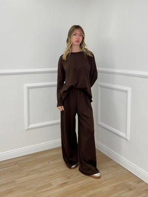 Tuta Over in Viscosa 3277 Marrone