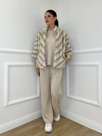 Pelliccia Chevron C037 Ecru