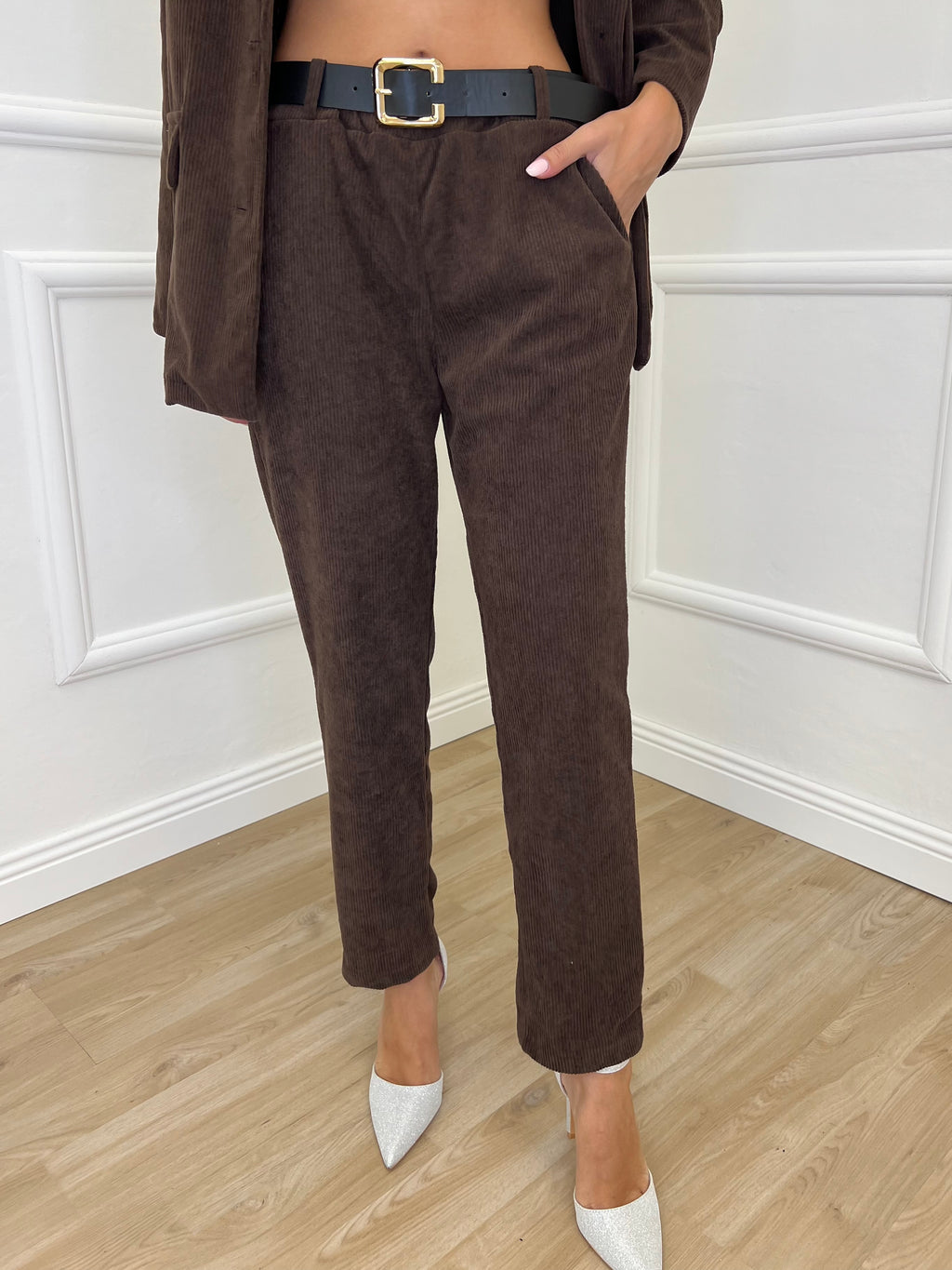 Pantalone Sigaretta Corduroy 25337 Caffè - Bazar Abbigliamento