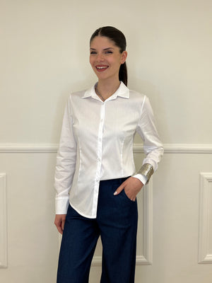 Camicia Slim Cotone 6036 Bianco
