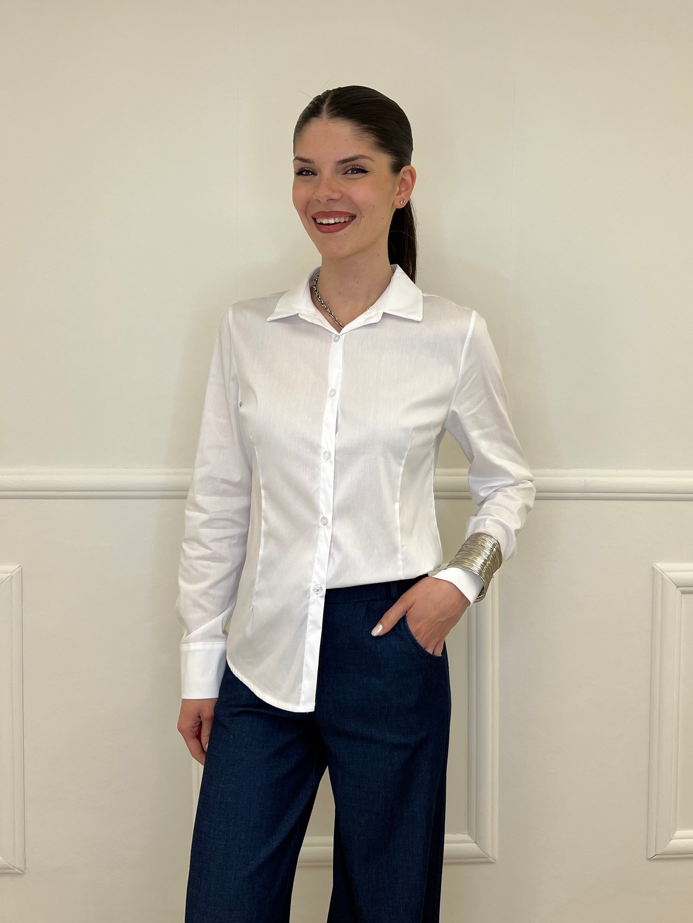 Camicia Slim Cotone 6036 Bianco