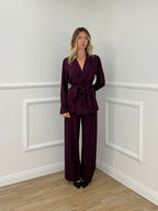 Giacca con Cintura Cady 6329 Burgundy