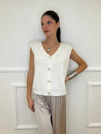 Gilet Effetto Mohair 8889 Bianco