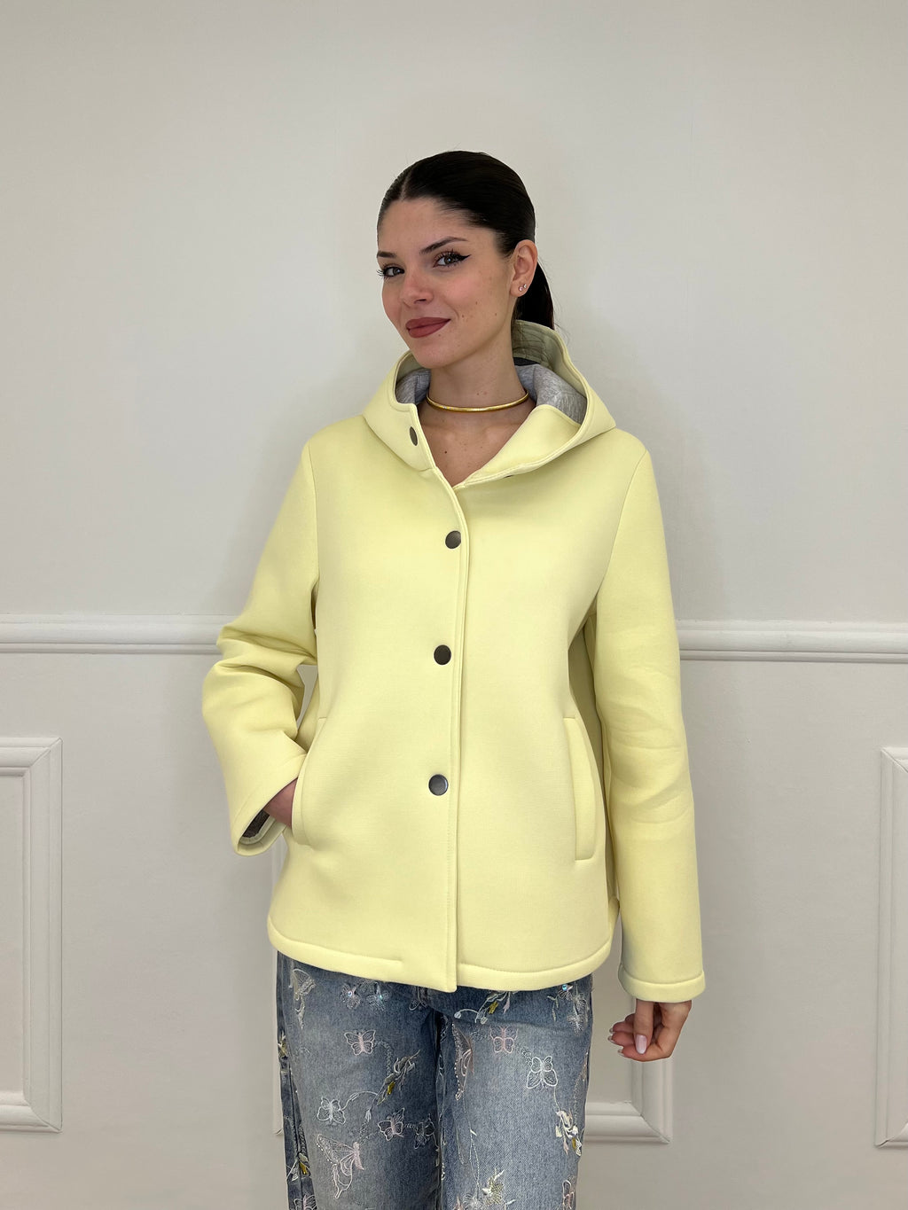 Giacca Neoprene Nido D'ape 26289 Giallo