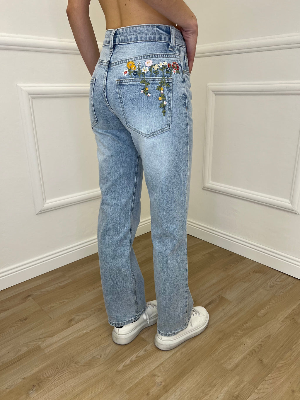 Jeans Ricamo Posteriore 5343 Azzurro