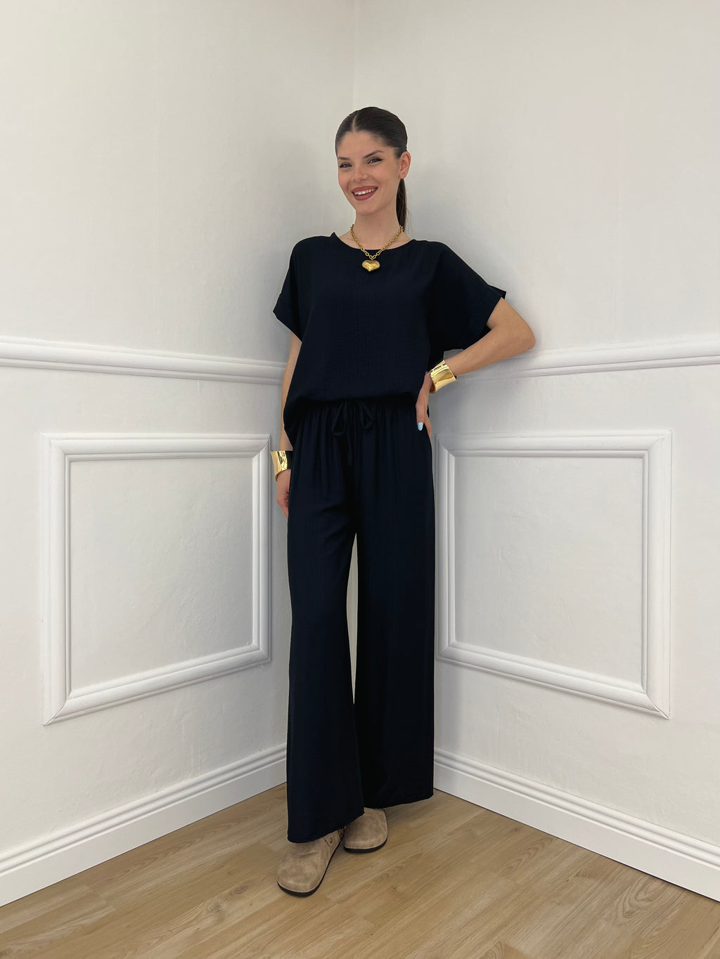 Completo Froissé In Viscosa 8262 Blu