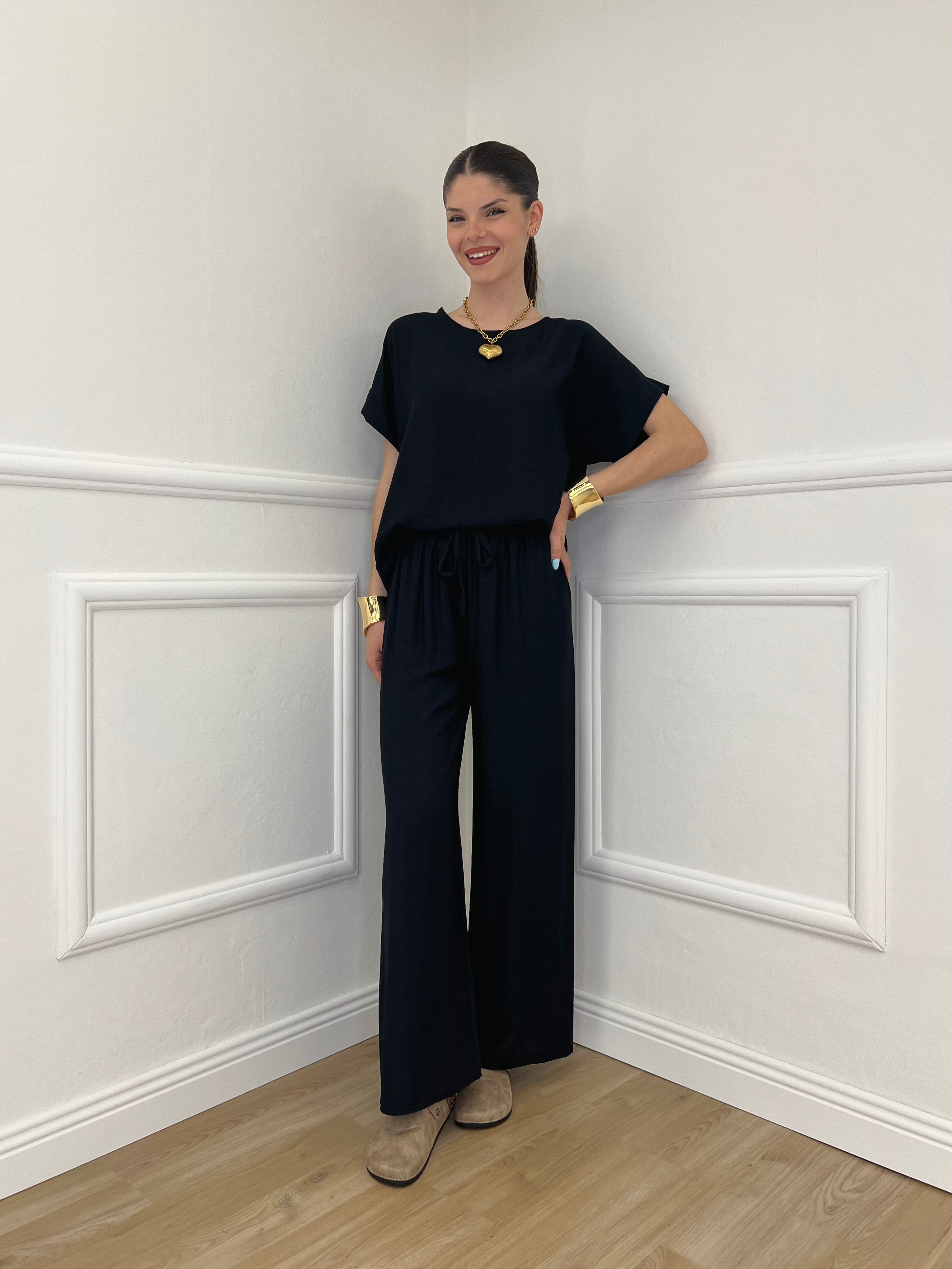 Completo Froissé In Viscosa 8262 Blu