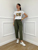 Pantalone Baggy Viscosa 2815 Verde Militare