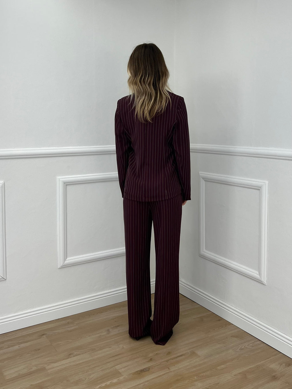 Tailleur Gessato Monopetto 83459 Burgundy