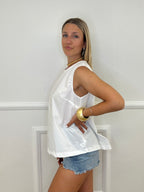 Blusa Popeline Bottoncini 2692 Bianco