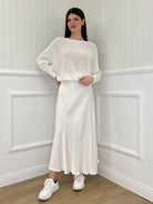 Gonna Lunga Raso 3065 Bianco - Bazar Abbigliamento