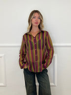 Camicia in Tencel a Righe 3957 Verde