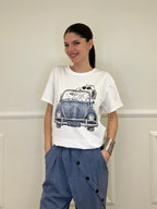 T-shirt Over Snoopy Con Strass