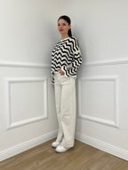 Jeans Straight Tasche Frontali 2207 Ecru