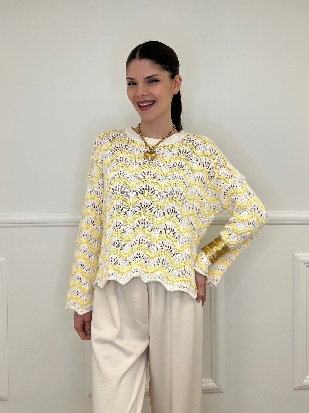 Maglia Traforata Ondine 10514 Giallo