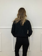 Maglia Over Paillettes 5582 Nero